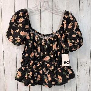Sonoma Goods For Life Women's NWT Floral Print Peplum Top Size M